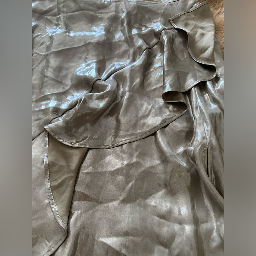 ZARA Metallic Effect Ruffled Skirt - Picture 4 of 9